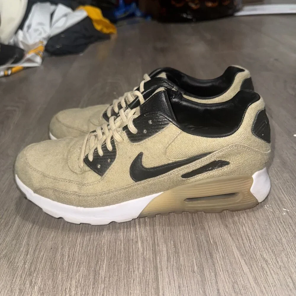 Womens NIKE AIR MAX 90 ULTRA PREMIUM Oatmeal Trainers 859522 100 SZ 9.5